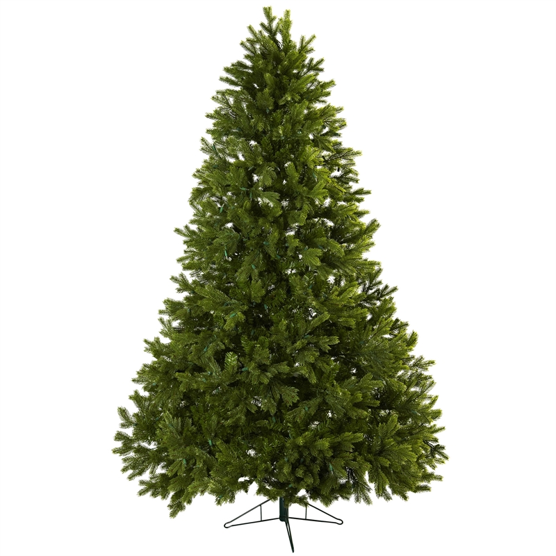 Nearly Natural 7.5ft Royal Grand Green Christmas Tree with Clear Lights