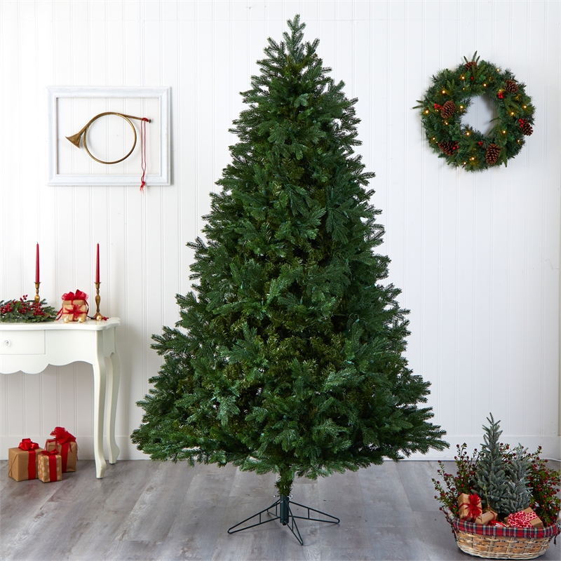 Nearly Natural 7.5ft Royal Grand Green Christmas Tree with Clear Lights