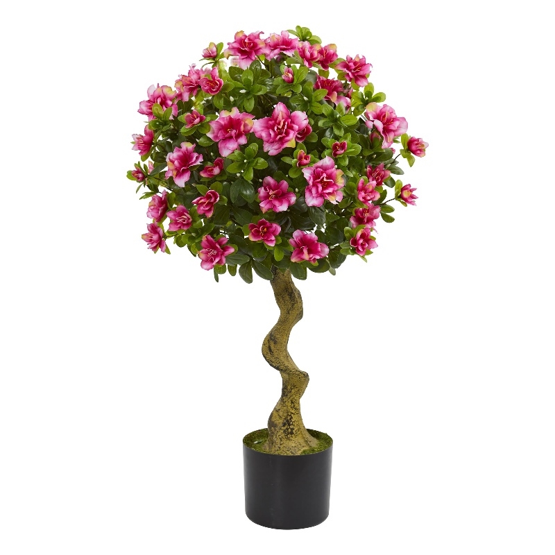 Nearly Natural 3ft Azalea Artificial Topiary Tree in Pink
