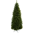 Nearly Natural 7.5ft Cashmere Slim Green Christmas Tree with Clear Lights