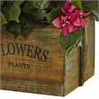 Nearly Natural Bougainvillea Flowering Plant in Rustic Wood Planter in Pink