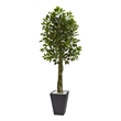 Nearly Natural 6.5ft Ficus UV Resistant Artificial Tree w/ Slate Planter