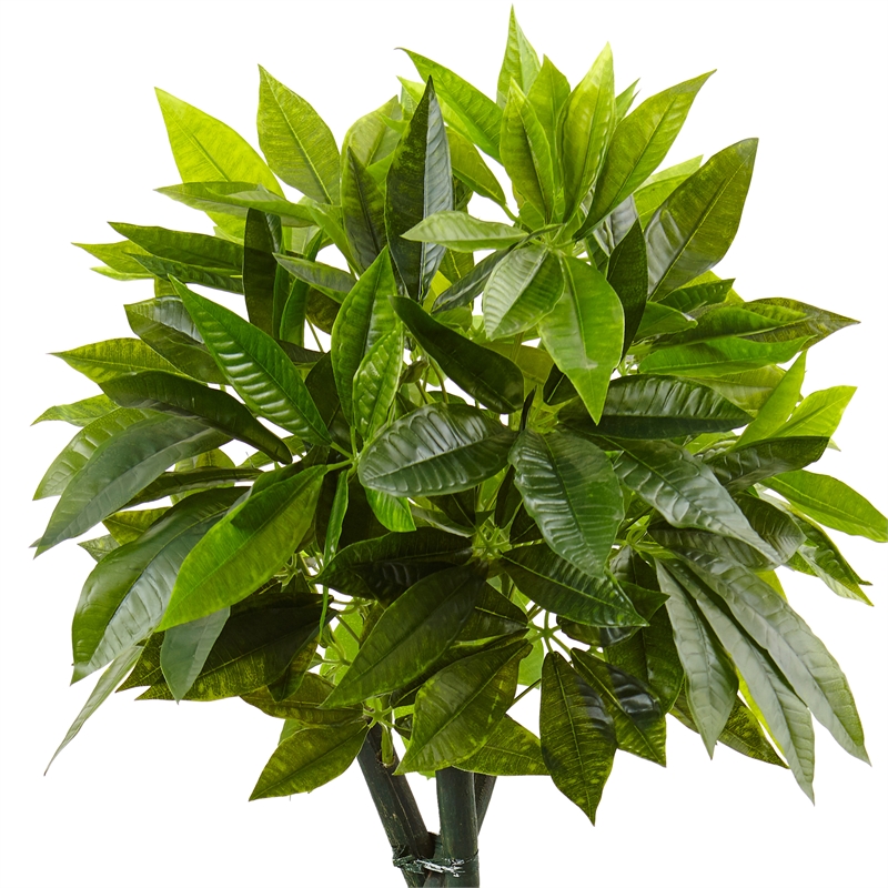 Nearly Natural 5ft Money Artificial Tree in Black Square Planter in Green