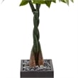 Nearly Natural 5ft Money Artificial Tree in Black Square Planter in Green