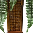 Nearly Natural Boston Fern with Wood Vase Silk Plant in Green