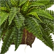 Nearly Natural Boston Fern in Metallic Planter in Green