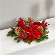 Nearly Natural Poinsettia Berry and Golden Pinecone Artificial Arrangement