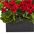 Nearly Natural Geranium Silk Plant in Rectangular Planter UV Resistant