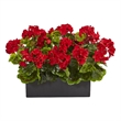 Nearly Natural Geranium Silk Plant in Rectangular Planter UV Resistant
