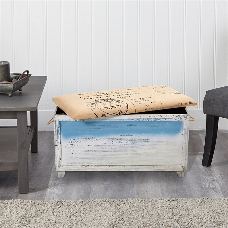 Nearly Natural Ocean Breeze Storage Boxes Bench & Seating Set (Set of 3)