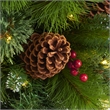 Nearly Natural 3ft Montana Mixed Pine Christmas Tree w/Berries 50 Clear LED