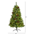 Nearly Natural 5ft Montana Mixed Pine Christmas Tree w/Berries 250 Clear LED
