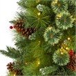 Nearly Natural 5ft Montana Mixed Pine Christmas Tree w/Berries 250 Clear LED