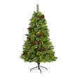 Nearly Natural 5ft Montana Mixed Pine Christmas Tree w/Berries 250 Clear LED