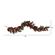 Nearly Natural 6ft Apple Berries & Pinecone Artificial Garland in Green
