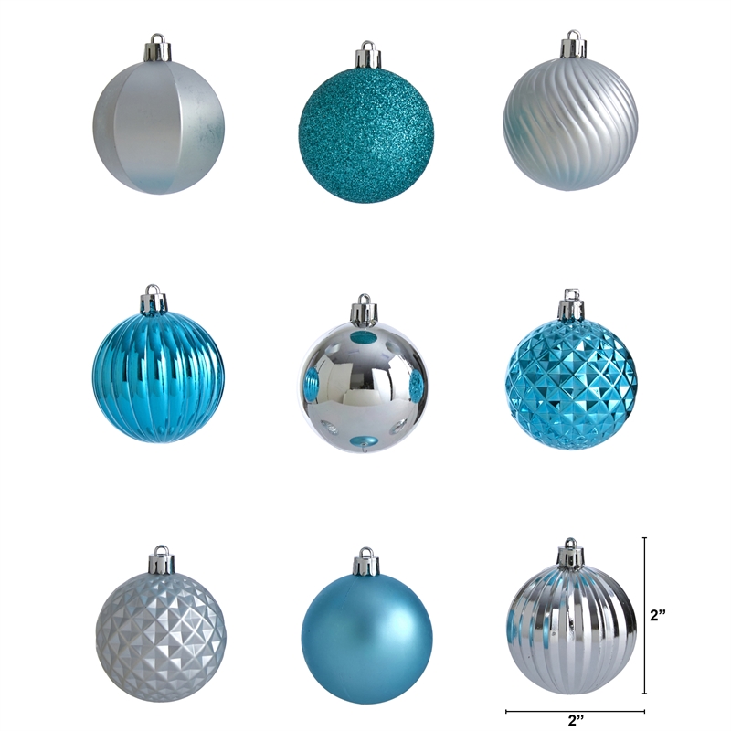 Nearly Natural Holiday Shatterproof 101 Count Christmas Tree Ornament Set