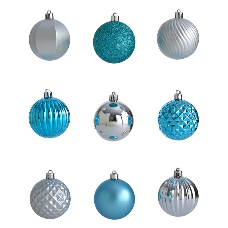 Nearly Natural Holiday Shatterproof 101 Count Christmas Tree Ornament Set