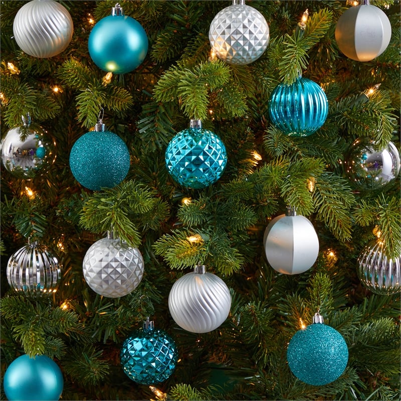 Nearly Natural Holiday Shatterproof 101 Count Christmas Tree Ornament Set