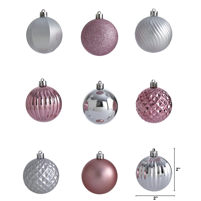 Nearly Natural Holiday Shatterproof 101 Count Christmas Tree Ornament Set
