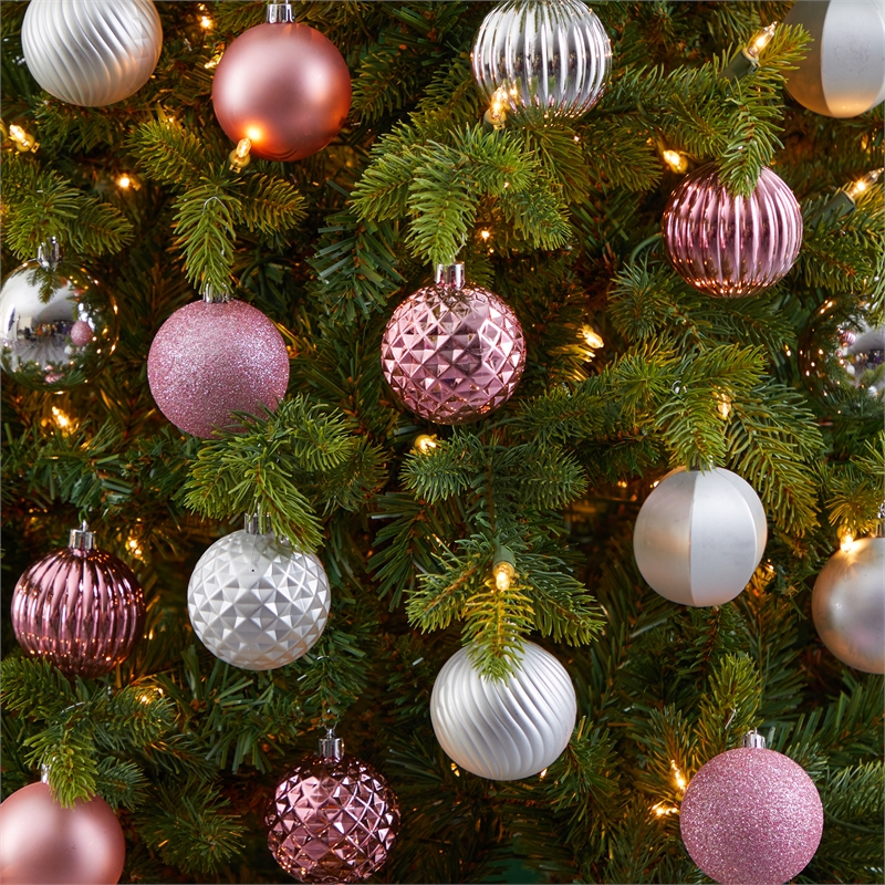 Nearly Natural Holiday Shatterproof 101 Count Christmas Tree Ornament Set
