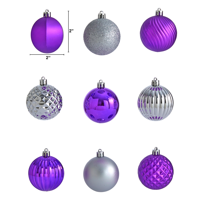 Nearly Natural Holiday Shatterproof 101 Count Christmas Tree Ornament Set
