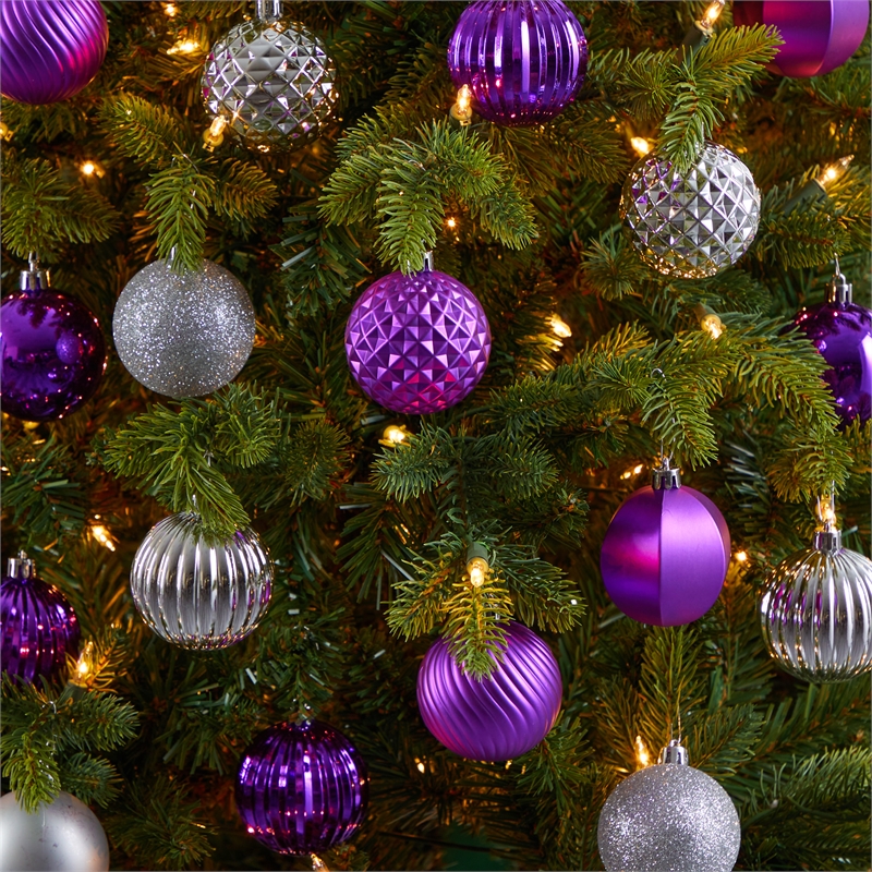 Nearly Natural Holiday Shatterproof 101 Count Christmas Tree Ornament Set