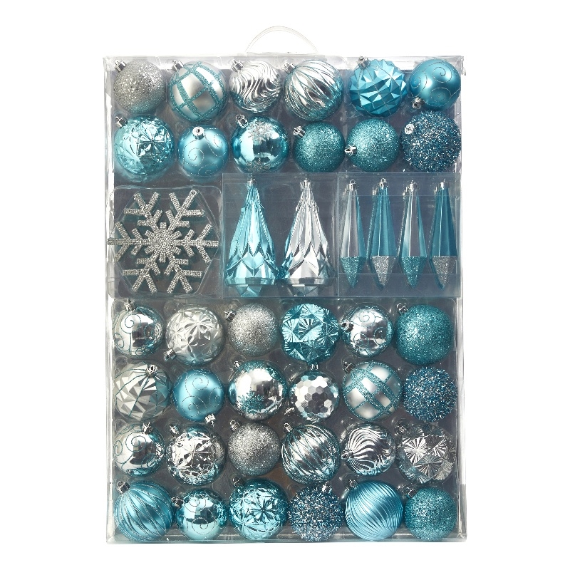 Nearly Natural Holiday Shatterproof 52 Count Christmas Tree Ornament Box Set
