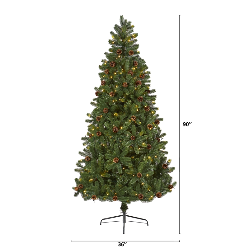 Nearly Natural 7.5ft Rocky Mountain Spruce Christmas Tree w/400 Clear LED