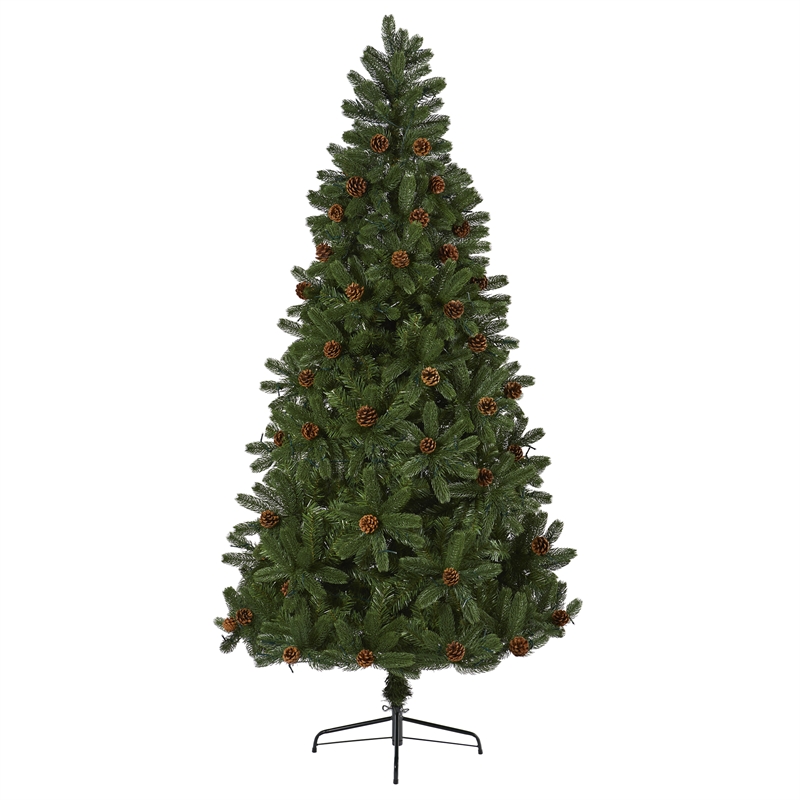 Nearly Natural 7.5ft Rocky Mountain Spruce Christmas Tree w/400 Clear LED
