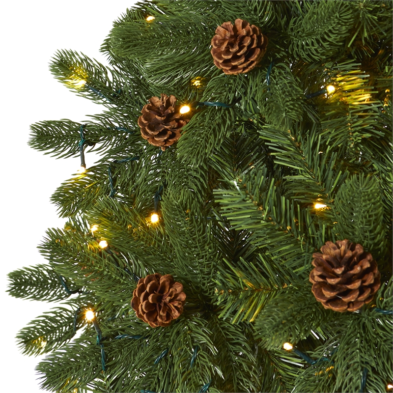 Nearly Natural 7.5ft Rocky Mountain Spruce Christmas Tree w/400 Clear LED