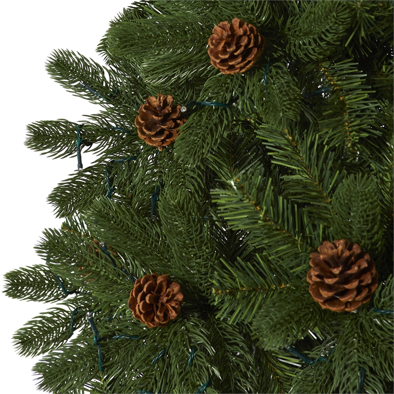 Nearly Natural 7.5ft Rocky Mountain Spruce Christmas Tree w/400 Clear LED