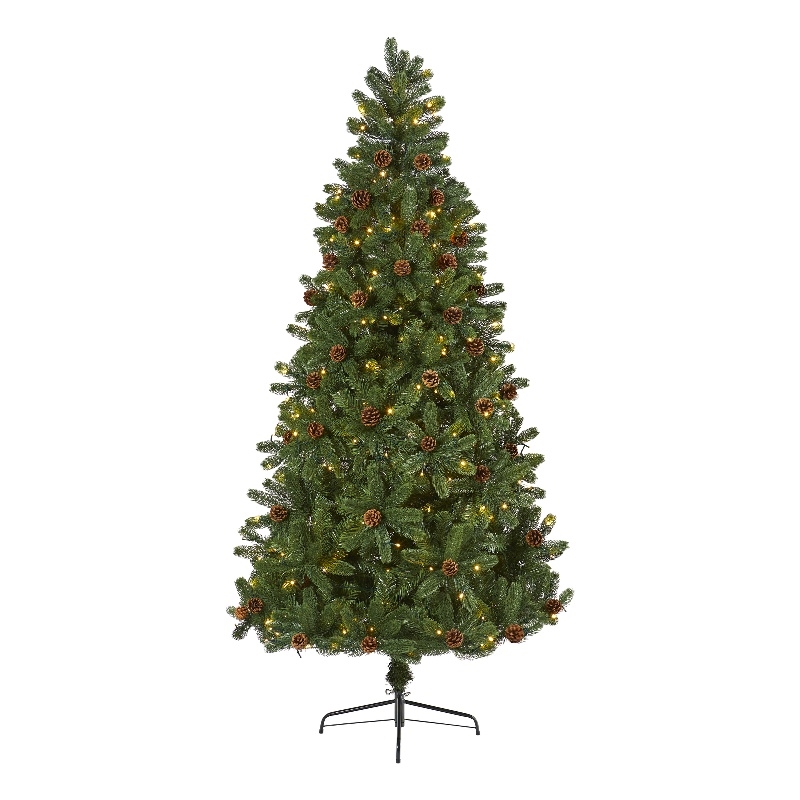 Nearly Natural 7.5ft Rocky Mountain Spruce Christmas Tree w/400 Clear LED