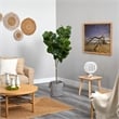 Nearly Natural 6ft Fiddle Leaf Fig Tree in Black/White Jute/Cotton Planter