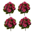 Nearly Natural Geranium Artificial Bush UV Resistant Set of 4 (Indoor/Outdoor)