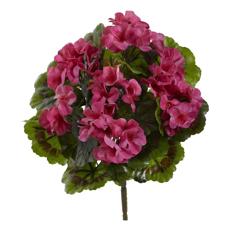 Nearly Natural Geranium Artificial Bush UV Resistant Set of 4 (Indoor/Outdoor)
