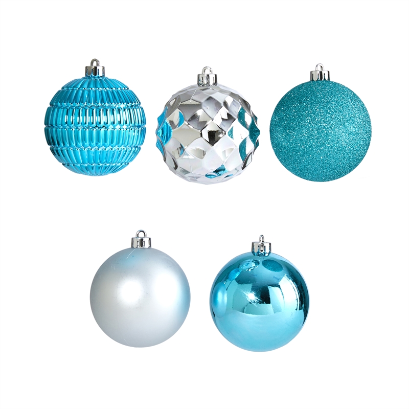 Nearly Natural Holiday Shatterproof 40 Count Christmas Tree Ornament Box Set