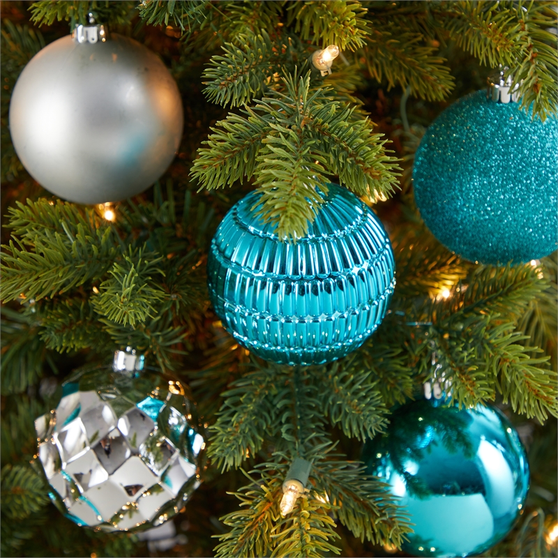 Nearly Natural Holiday Shatterproof 40 Count Christmas Tree Ornament Box Set