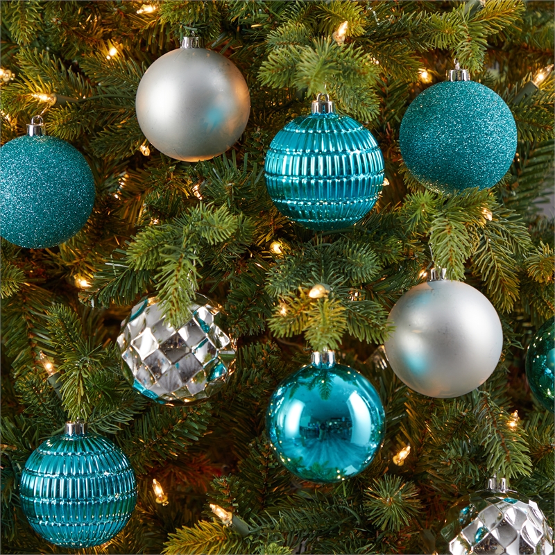 Nearly Natural Holiday Shatterproof 40 Count Christmas Tree Ornament Box Set