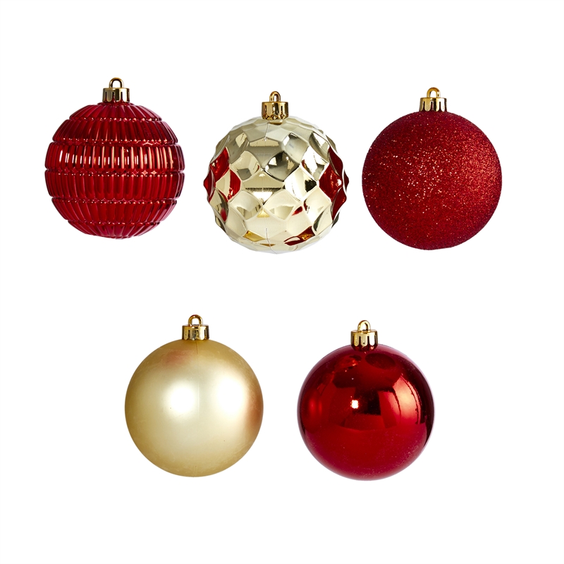 Nearly Natural Holiday Shatterproof 40 Count Christmas Tree Ornament Box Set