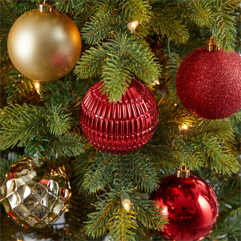 Nearly Natural Holiday Shatterproof 40 Count Christmas Tree Ornament Box Set