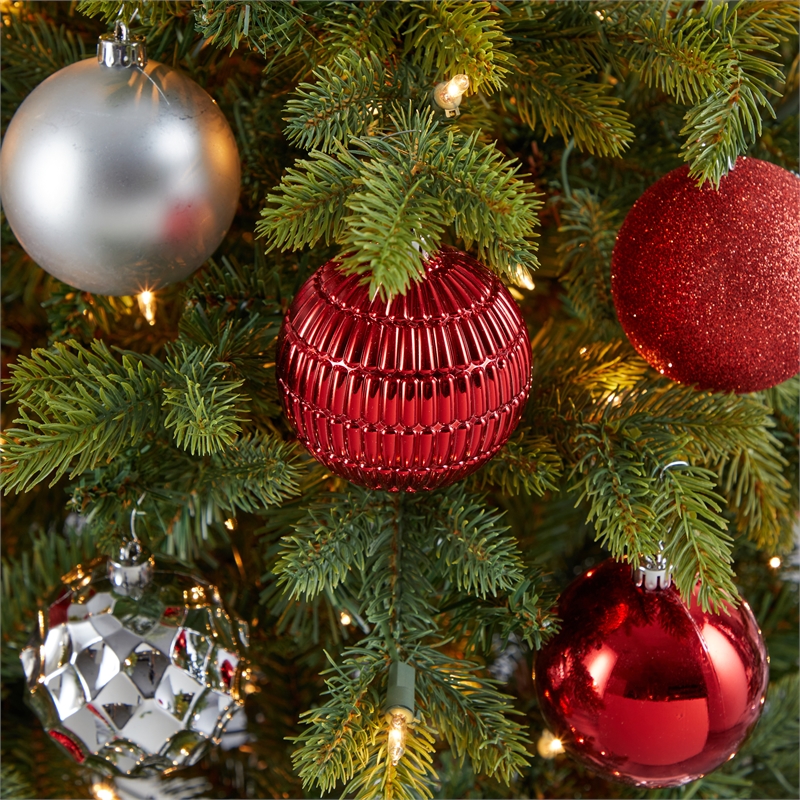 Nearly Natural Holiday Shatterproof 40 Count Christmas Tree Ornament Box Set