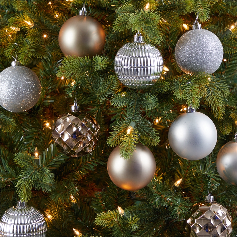 Nearly Natural Holiday Shatterproof 40 Count Christmas Tree Ornament Box Set