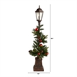 Nearly Natural 5ft Holiday Decorated Lamp Post w/ Christmas Greenery Ornaments