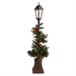 Nearly Natural 5ft Holiday Decorated Lamp Post w/ Christmas Greenery Ornaments