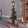 Nearly Natural 5ft Holiday Decorated Lamp Post w/ Christmas Greenery Ornaments