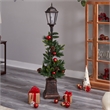 Nearly Natural 5ft Holiday Decorated Lamp Post w/ Christmas Greenery Ornaments