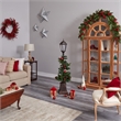 Nearly Natural 5ft Holiday Decorated Lamp Post w/ Christmas Greenery Ornaments