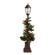 Nearly Natural 5ft Holiday Decorated Lamp Post w/ Christmas Greenery Ornaments