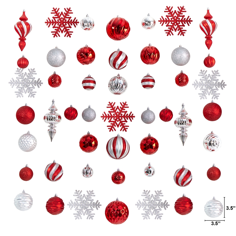 Nearly Natural Holiday Deluxe Shatterproof81 Ct Christmas Tree Ornament Box Set