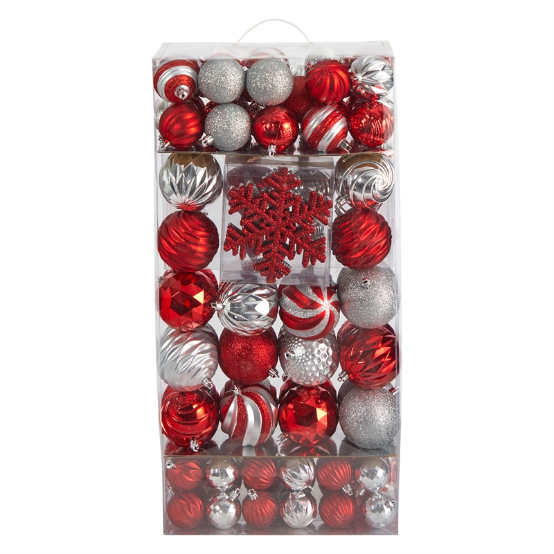 Nearly Natural Holiday Deluxe Shatterproof81 Ct Christmas Tree Ornament Box Set